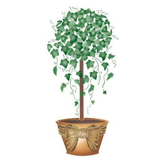 Iyv Topiary with Raffia Wall Stencil 2296 by Designer Stencils