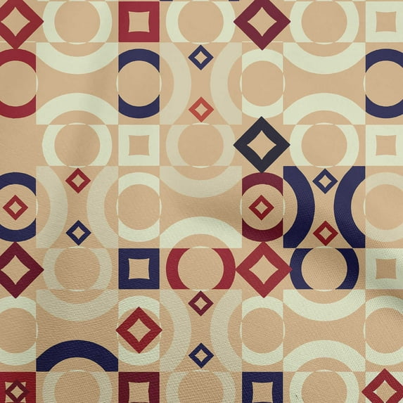 oneOone Polyester Spandex Light Brown Fabric Geometric Sewing Fabric By The Yard Printed Diy Clothing Sewing Supplies 56 Inch Wide-I8