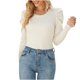 thumbnail image 1 of Camisas Para Mujer Camisetas de Gran Tamaño Manga Larga Casual Moda Panel Plisado Cuello Redondo Suéter de Punto Topblouse Odeerbi ODB136053, 1 of 9