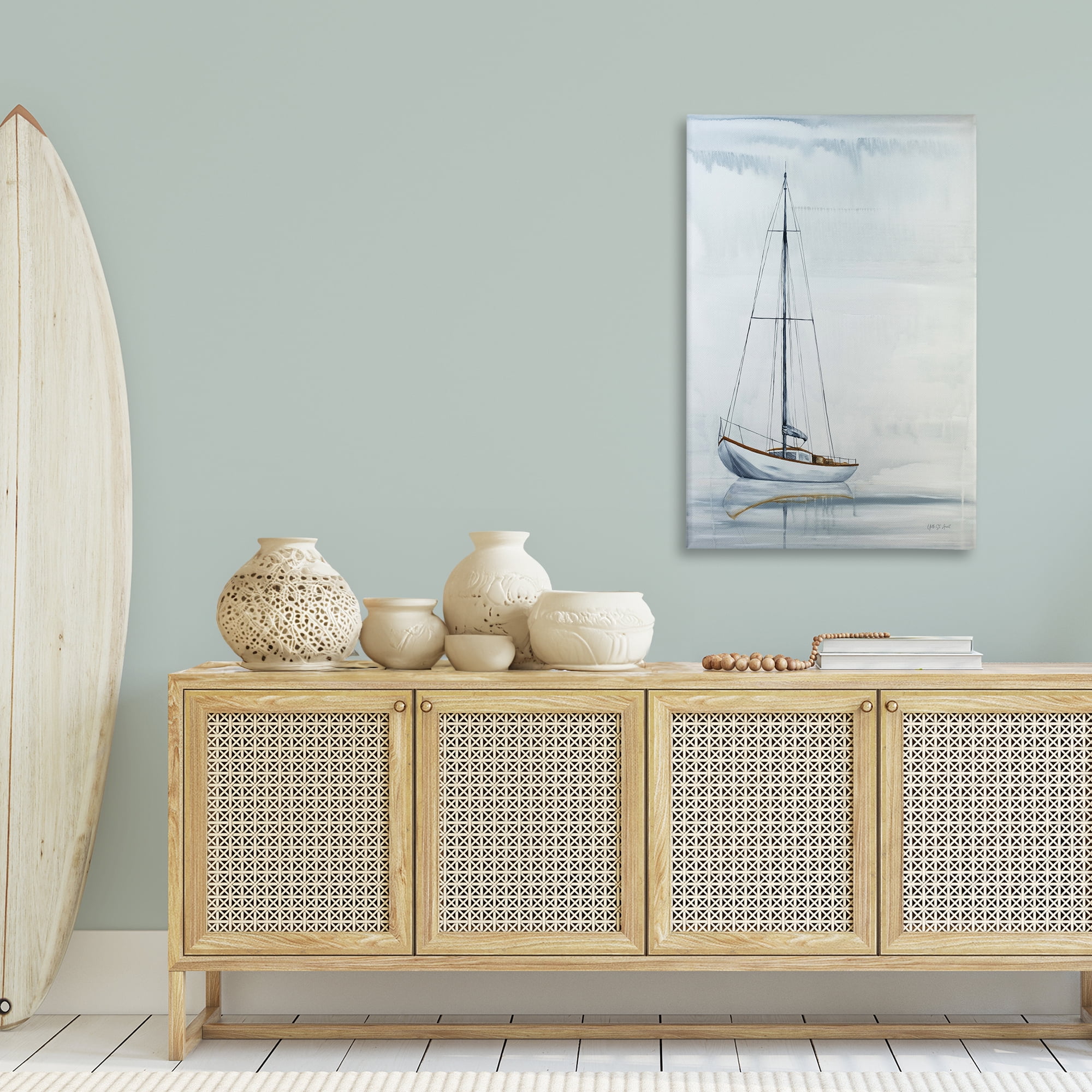 Stupell Industries Sail The Horizon Transportation Painting Gallery Wrapped Canvas Art Print Wall Art, 30 x 45