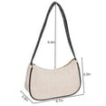 thumbnail image 5 of BadPiggies Women Straw Woven Shoulder Bag Summer Beach Bohemian Purse Zipper Underarm Handbag - White, 5 of 8