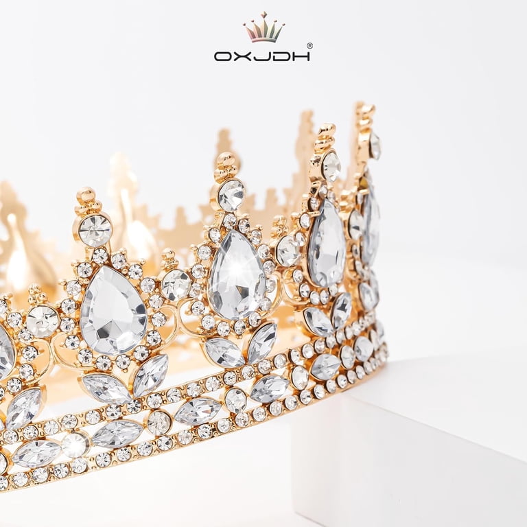 Crown for Women, KC Gold Rhinestone Queen Crown, Elegant  display picture 3