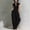 Black, variant on Morttic Women's Stylish Solid Color Slim Fit Stand Collar Cap Sleeve Jumpsuit – High-Waist Wide Leg with Side Pocket Coffee,XS