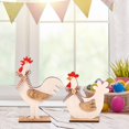 thumbnail image 5 of Easter Chicken Decor Vintage Wooden Rooster Figurine Decoration Modern Farmhouse Easter Ornament Farm Animal Figurine Collection Table Decor, 5 of 8