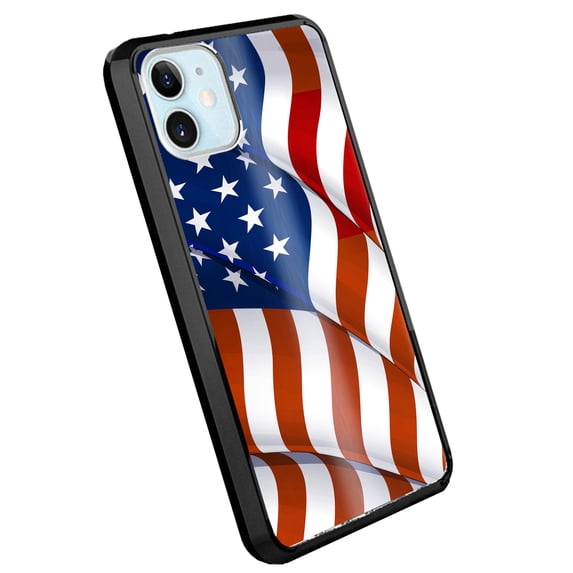 DALUX Ultra Slim PC-TPU Phone Case Compatible with Iphone 12 Pro Max (6.7 in) - New Waving US Flag