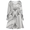 thumbnail image 3 of Abstract Ornate Geometric Petals Grid Background Long Sleeve Dresses For Women Vintage Elegant Party Dress Oversized V-neck Dress S-8XL, 3 of 7