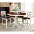 thumbnail image 2 of 36" Round Solid Wood Counter Height Extension Table with 12" Leaf and 4 Stools, 2 of 4