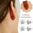 thumbnail image 2 of QHUDLV 12pcs Locking Secure Earring Backs for Studs, Silicone Earring Backs Gold Silve, 2 of 5