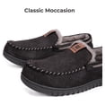 thumbnail image 3 of HomeTop Men's Suede Memory Foam Moccasin Slippers Soft Plush Warm Lining House Shoes, 3 of 6