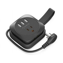ORICO Travel Power Strip, 3.7FT Portable Power Strip with 2 AC Outlets 3 USB Ports, Wrapped Flat Plug Travel Extension Cord, Multi Plug Extension Cord for Travel, Cruise, Office, Hotels