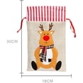thumbnail image 4 of Bolsas de lino navideñas, bolsa de regalo bordada de Papá Noel para fiestas, bolsa de arpillera con diseño de muñeco de nieve y porta dulces., 4 of 5