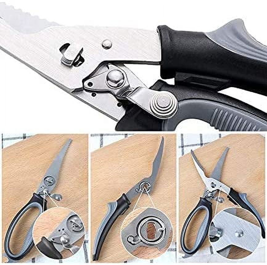  MAIRICO Ultra Sharp Premium Heavy Duty Kitchen Shears- Ultimate Heavy  Duty Scissors for Cutting Chicken, Poultry, Fish, Meat and Poultry Bones  Black Blue: Home & Kitchen