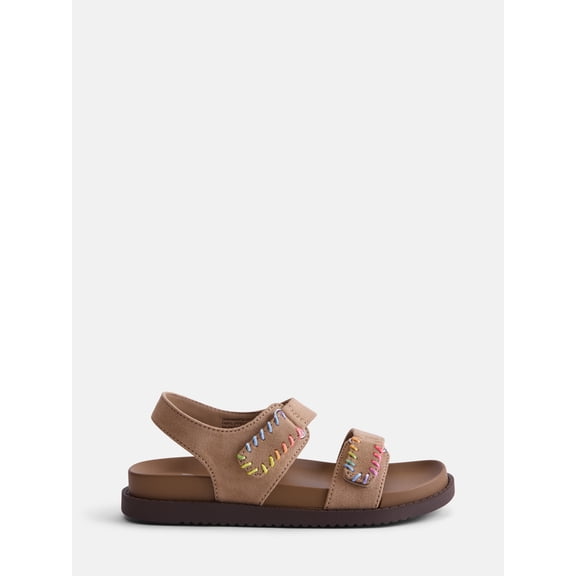 Wonder Nation Girls Multi Stitch Sandal