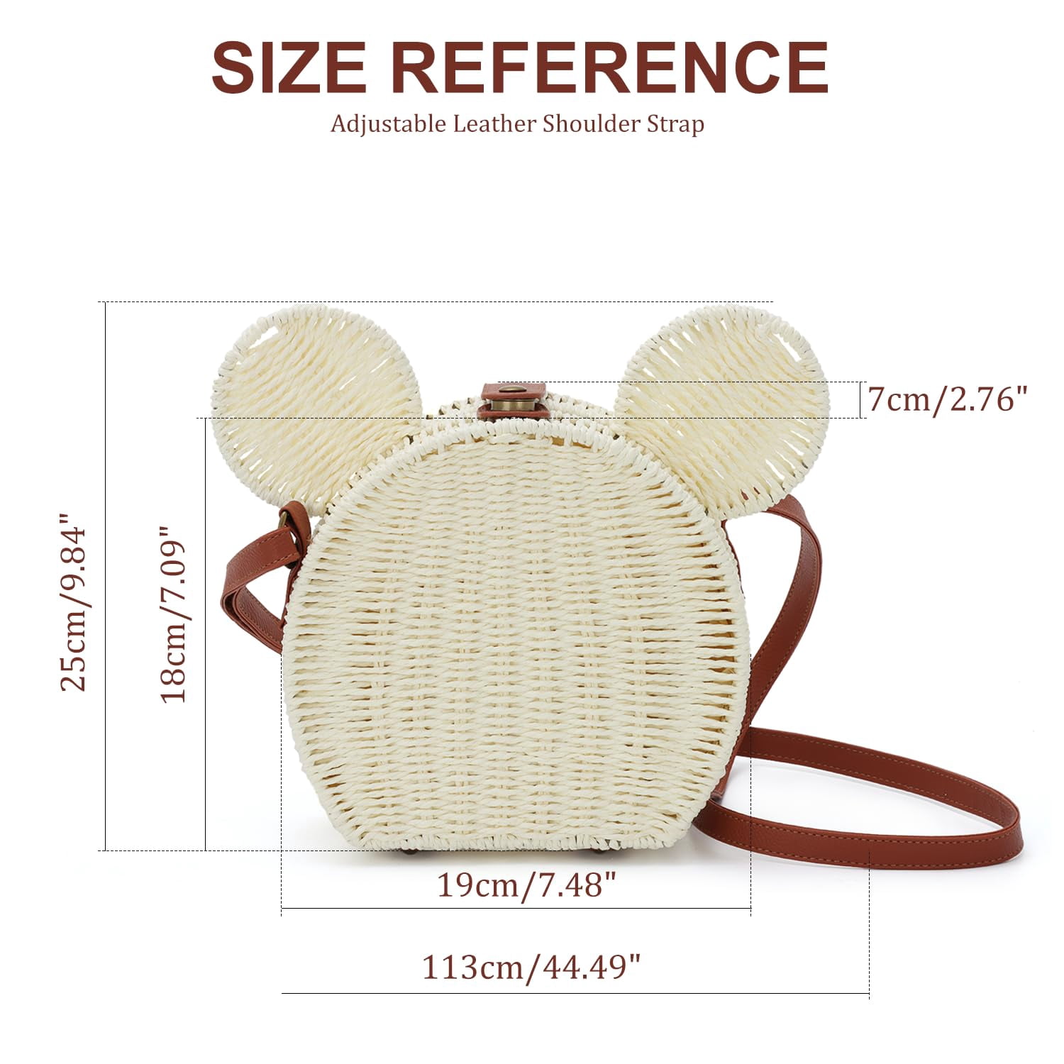 Round Rattan Purse for Women Wicker Crossbody Bag Cute Summer Beach Bag Woven Handbag for Vacation