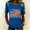09-Blue, variant on Women's 4th of July Patchwork T-Shirts, Casual 250 Anniversary USA Printed Blouse, Fashion Comfy Short Sleeve Tops
