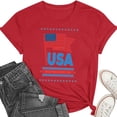 thumbnail image 5 of American Flag Shirts Women USA Patriotic Tees 4th of July T-Shirt Crew Neck Short Sleeve Graphic Tee Tops, 5 of 6