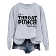 thumbnail image 1 of WEAIXIMIUNG Sweat-Shirt pour Femmes Tendance avec Col Mode Décontractée Couleur Unie Manches Longues Imprimé Lettre Col Rond Hoodie, 1 of 5