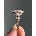 thumbnail image 4 of 2.6 ct Marquise Diamond Yellow Gold Engagement Ring, Nature Inspired Vine Leaf Setting with Marquise Side Stones, Unique Bridal Jewelry, 4 of 5