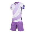 thumbnail image 5 of Atogsazn Kids Boys Football Training Set Childrens Athletic Jogger Outfit Short Sleeve Tee & Shorts Running Suit Summer White 6-7 Years Fashion, 5 of 9