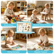 Funjoypals 6 IN 1 DIY Interlocking Block Building Sets for Kids, Educational STEM Construction Toys for Toddlers Boys Girls Ages 3+