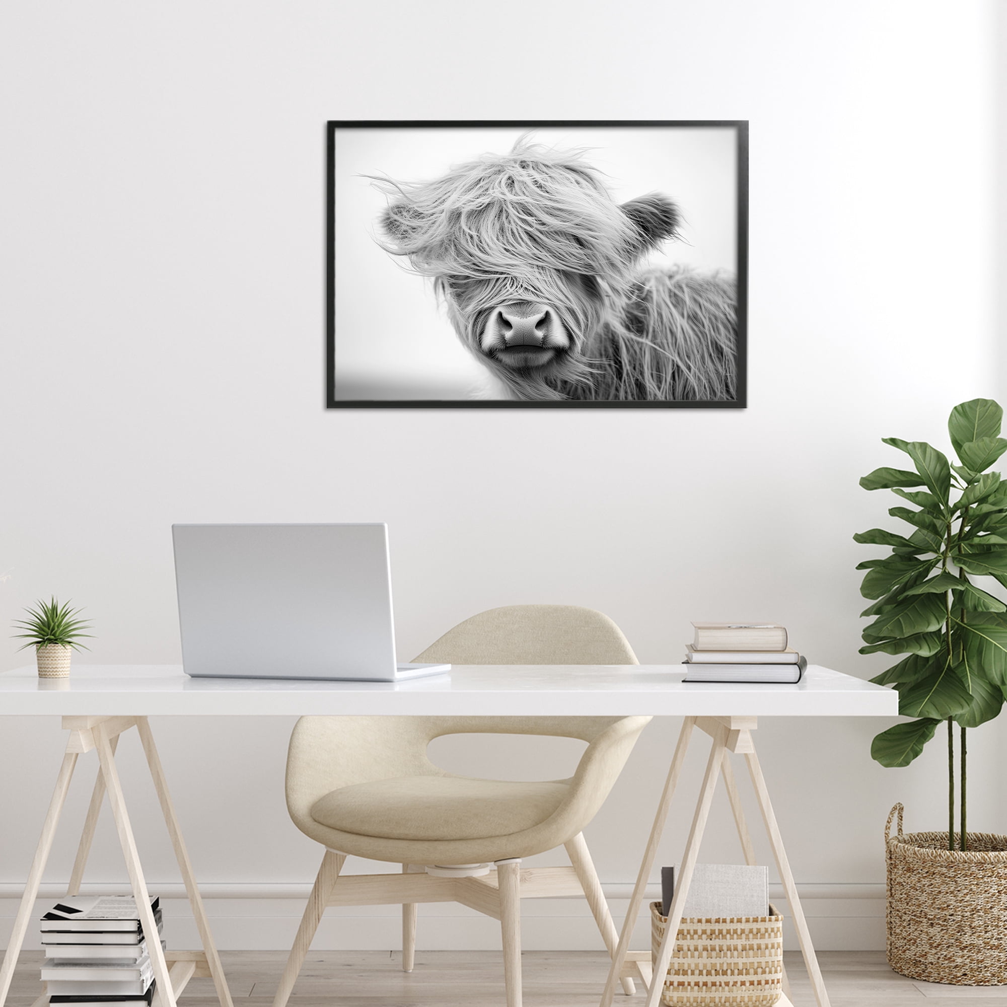 Stupell Industries Easy Breezy Cattle Black Framed Giclee Art, design by Tina LeCour