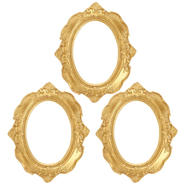 BRIGHTFUFU 3pcs Propiedades de fotogramas de foto de cuadros de resina decorativa marcos retro marcos decoraciones caseras
