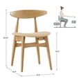 thumbnail image 4 of Chelsea Lane Mid Century Modern Beige Upholstered Wood Side Chairs, Set of 2, Walnut Finish, 4 of 6