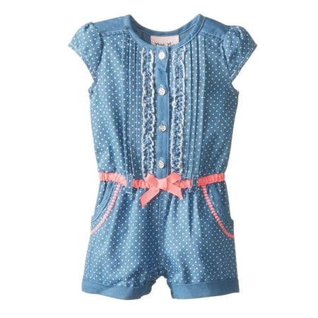 

Little Lass Infant Girls Denim Short Sleeved Romper Outfit 12 Months