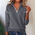 thumbnail image 5 of Atkumj Womens Lightweight Sweaters Stylish Half Zip Stand Collar Pullover Sweaters Casual Solid Color Long Sleeve Knitted Sweaters for Women S, 5 of 10