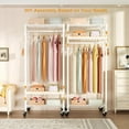 thumbnail image 4 of P6 Mini Rolling Clothes Rack Heavy Duty, Clothing Racks for Hanging Clothes, Freestanding Garment Rack with Wheels, Portable Closet Rack Max Load 360LBS, 23.6''W x 14''D x 74.6''H, White, 4 of 14