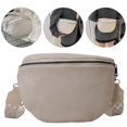 thumbnail image 5 of husxh Women Trendy Crossbody Bag Pu Leather Chest Bag Stylish Hobo Bag Solid Color Half Moon Crossbody Bag Adjustable Wide Strap Ladies Commuting Bag, 5 of 9