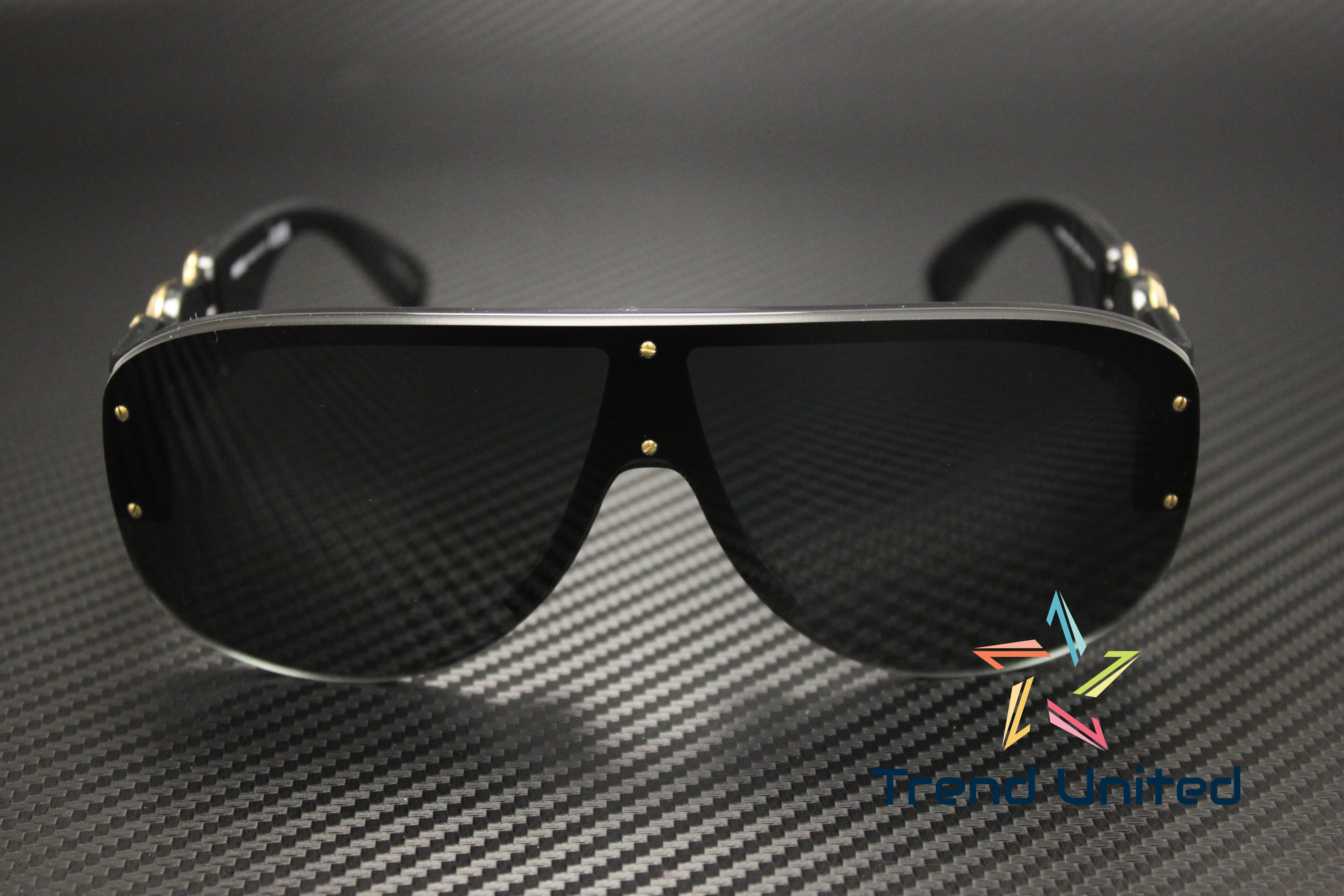 Versace VE 4391 Plastic Unisex Shield Sunglasses Black 48mm Adult