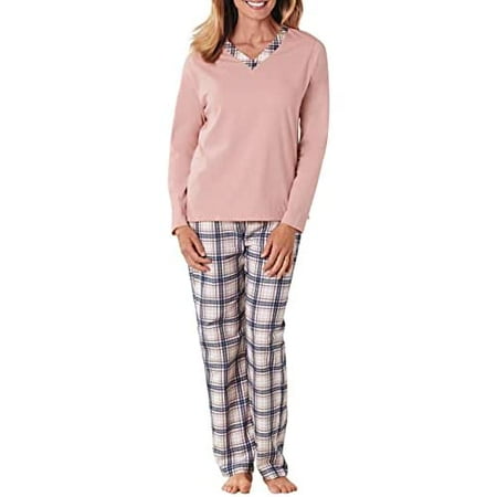 

Cinema Studio Women s Plus Size Knit and Flannel Pajama Set