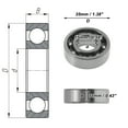 thumbnail image 4 of Unique Bargains 6202 Roulements à Billes Rainures Profondes 15x35x11mm P5 Roulements Lubrifiés Type Ouvert 1 Pce Roue de Scooter Planche à Roulettes Universelle Ton Argent, 4 of 6