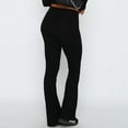 thumbnail image 3 of Ladies Basic Pants Slim Fit Solid Color Y2K Style Vacation Outfit (Black S), 3 of 7