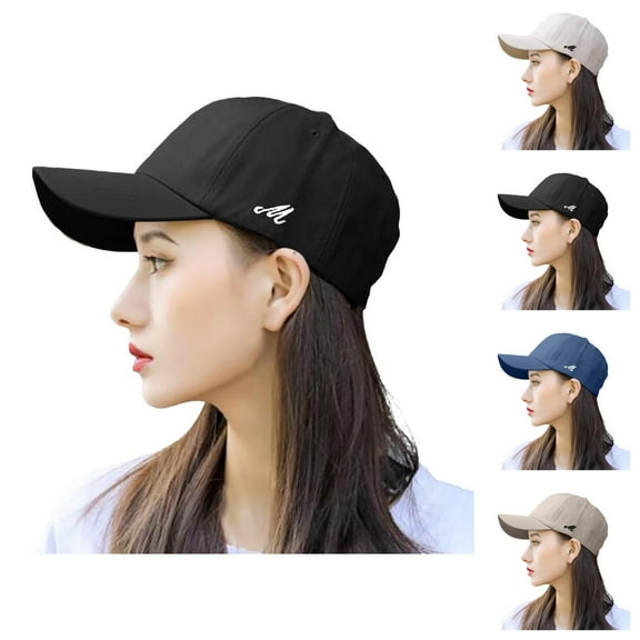 Baseball cap women casual sun hat – Solid color vintage soft‑top baseball hat for women, adjustable curved brim dad hat, breathable sun protection hat for daily wear or travel