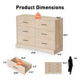 thumbnail image 2 of CHITOOMA 6 Drawer Fluted Dresser for Bedroom, Modern Wooden Long Dresser, Storage Cabine Chest of Drawers for Living Room Hallway, Natural, 2 of 9