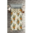 thumbnail image 3 of Ambesonne Hawaii Quilted Coverlet 2 Pcs, Vintage California Poppy, Twin Size, Burnt Orange Champagne, 3 of 4