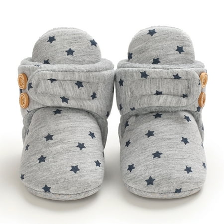 

〖Yilirongyumm〗 Baby Shoes Plus Velvet Warm Polka Dot Printing Non Slip Breathable Toddler Shoes