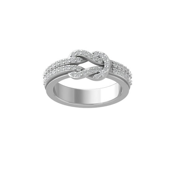 ARAIYA FINE JEWELRY 10K White Gold Diamond Wedding Band Ring (1/2 cttw, I-J Color, I2-I3 Clarity) Size 6