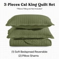 thumbnail image 5 of IR Imperial Rooms 3-Piece California King Ultrasonic Embossed Leaf Pattern Bedspread Coverlet Set, Breathable Microfiber Quilt with 2 Pillow Shams, Olive Green, 5 of 11