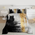 thumbnail image 2 of jejeloiu Modern Ink Geometric Full Size Comforter Sets,Black Gold Gray Bedding Sets For Adults Reversible 3pcs, 2 of 8