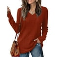 thumbnail image 3 of MOSHU Dressy Tops for Women Classic Fit Long Sleeve Shirts V Neck Lightweight Blouses Casual Tunic Womens Tops, 3 of 9