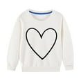 thumbnail image 4 of Spazoro Toddler Girls Pullover Sweatshirts, Love Crew Neck Cute Print Fall and Winter Tops For Kids Girls Boys White Size 5 T, 4 of 4