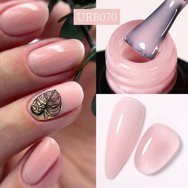 UR SUGAR-esmalte de uñas de Gel Base de goma Natural, barniz semipermanente, Rosa lechoso, blanco, purpurina, LED UV, 7ml