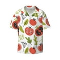 thumbnail image 4 of Salouo Tomatoes Pattern Cuban Collar Shirts for Men Button-Down Shirt Men's Short Sleeve Shirts Hawaiian Shirts Casual Shirts -3X-Large, 4 of 6