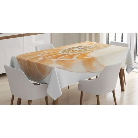 

Ambesonne Ivory Tablecloth Rectangular Table Cover Curves Helix Design 60 x90 Cream White