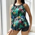 thumbnail image 3 of MKLEKYY Trajes De Baño Mujer Curvy Women'S Swimwear Tankini 2 Piece Normal Swimsuit Backless 2 Piece Printing Adjustable Print Color Padded Strap Bathing Suits Sexy Vacation Beach Wear 572, 3 of 4