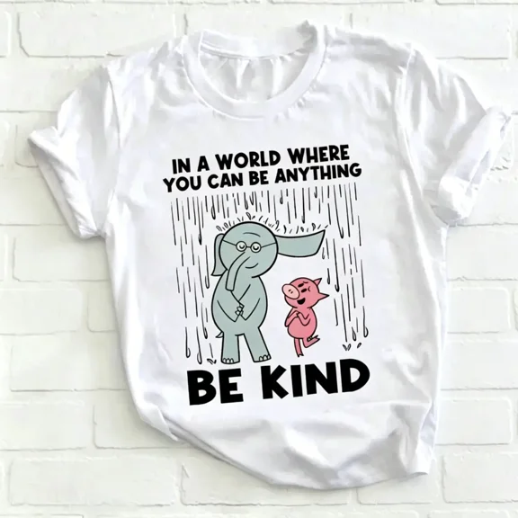 Be Kind In A World Where You Can Be Anything Teacher T-Shirt, Be Kind Crew Neck Short Sleeve Tees, Kindergarten Shirt, 100%Cotton Teacher Shirt, Gift For Teacher