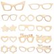 thumbnail image 1 of 17pcs Unfinished Wood Cutouts Glasses Theme Wood Crafts DIY Embellishments, 1 of 4